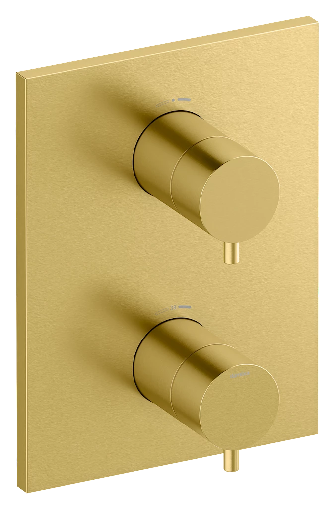 Silhouet takdusj for innbygging, børstet messing Silhouet takdusj for innbygging, børstet messing