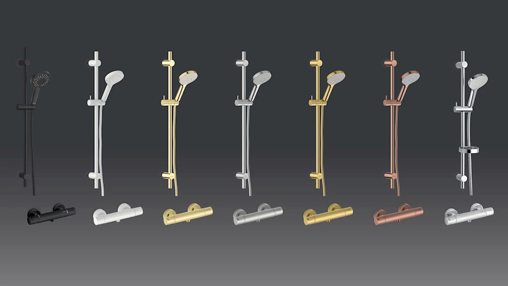 Silhouet Flex dusjsett, børstet messing Silhouet Flex dusjsett, børstet messing